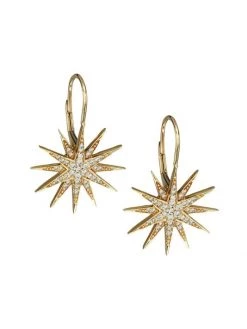 Nina Gilin 14K Yellow Gold & Diamond Drop Earrings