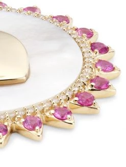 Nina Gilin 14K Yellow Gold, Pink Sapphire, & Tsavorite Heart Pendant Necklace -Deals Apparis Store unnamed file 105