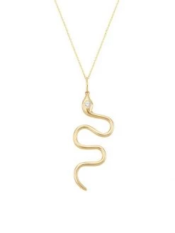 Nina Gilin 14K Yellow Gold & Diamond Snake Pendant Necklace