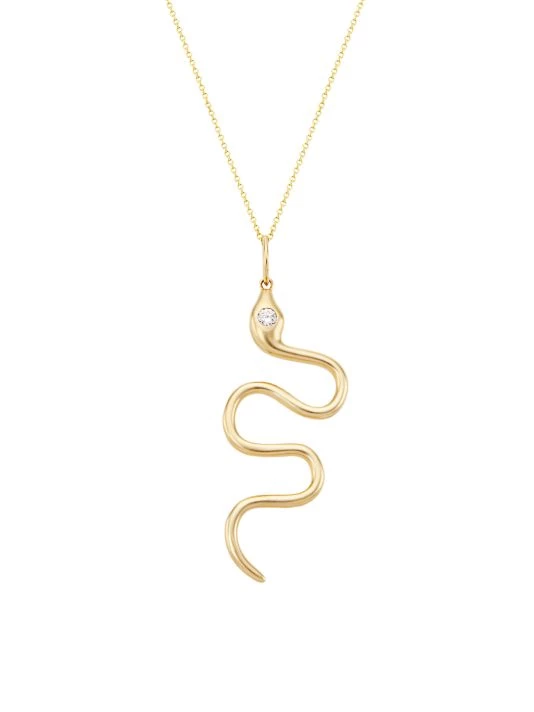 Nina Gilin 14K Yellow Gold & Diamond Snake Pendant Necklace 3 Nina Gilin 14K Yellow Gold & Diamond Snake Pendant Necklace