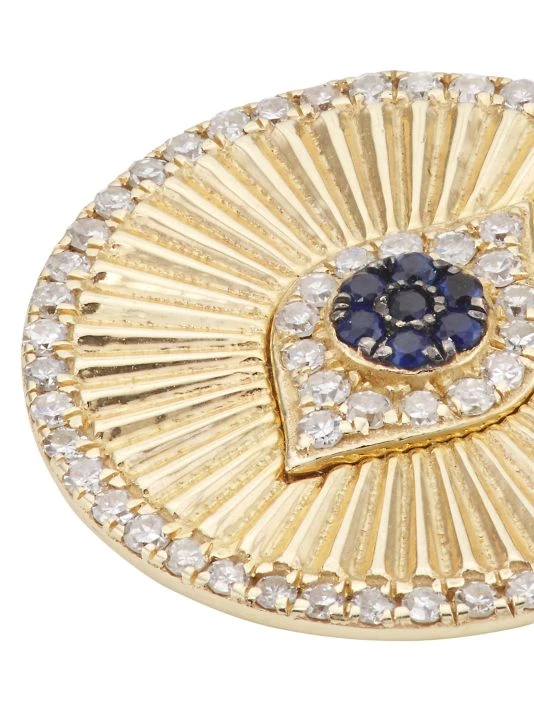 Nina Gilin 14K Yellow Gold, Diamond, & Sapphire Evil-Eye Pendant Necklace 6 Nina Gilin 14K Yellow Gold, Diamond, & Sapphire Evil-Eye Pendant Necklace - Image 4