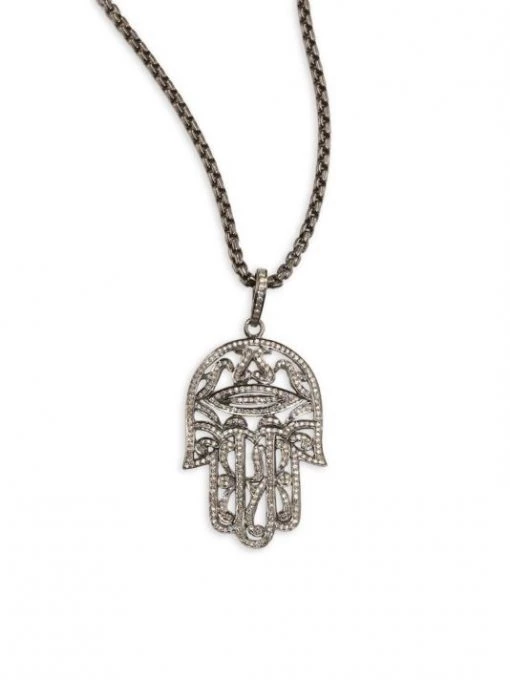Nina Gilin Diamond Hamsa Pendant Necklace -Deals Apparis Store unnamed file 122
