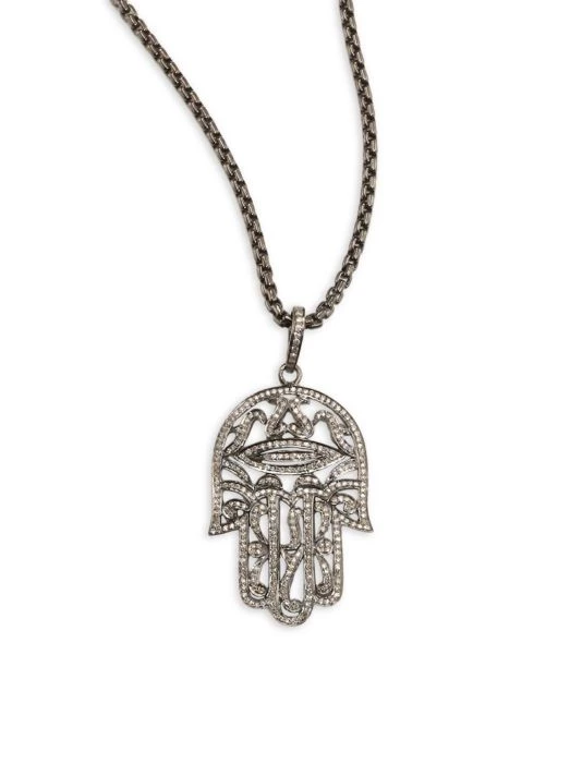 Nina Gilin Diamond Hamsa Pendant Necklace 3 Nina Gilin Diamond Hamsa Pendant Necklace