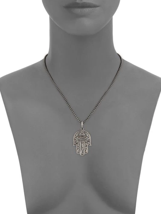 Nina Gilin Diamond Hamsa Pendant Necklace 4 Nina Gilin Diamond Hamsa Pendant Necklace - Image 2