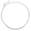 Nina Gilin Black Rhodium-Plated Silver & Diamond Curved Bar Choker Necklace