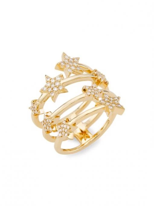 Nina Gilin 14K Yellow Gold & Diamond Star Spiral Ring -Deals Apparis Store unnamed file 137