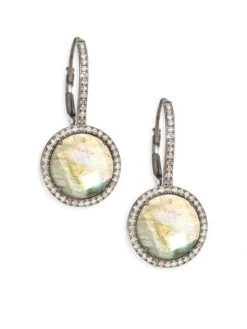 Nina Gilin Diamond & Labradorite Drop Earrings