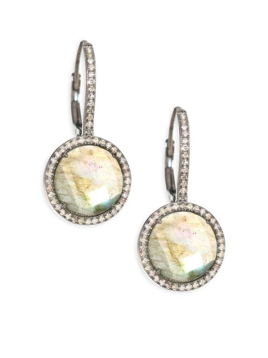 Nina Gilin Diamond & Labradorite Drop Earrings 3 Nina Gilin Diamond & Labradorite Drop Earrings