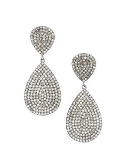 Nina Gilin Pavé Diamond Teardrop Earrings