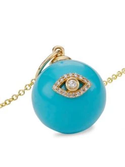 Nina Gilin 14K Yellow Gold, Turquoise, & Diamond Evil-Eye Pendant Necklace -Deals Apparis Store unnamed file 160