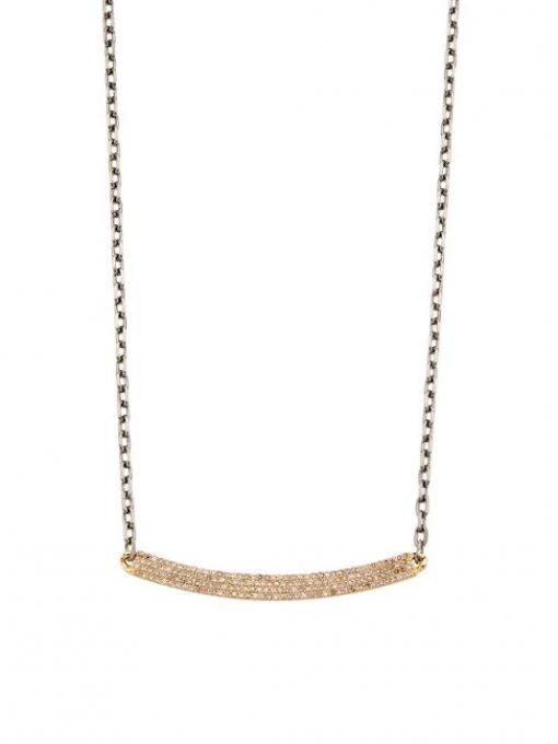 Nina Gilin Sterling Silver, 14K Yellow Gold, & Diamond Bar Pendant Necklace -Deals Apparis Store unnamed file 171