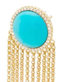 Nina Gilin 14K Yellow Gold, Turquoise, & Diamond Drop Earrings -Deals Apparis Store unnamed file 178
