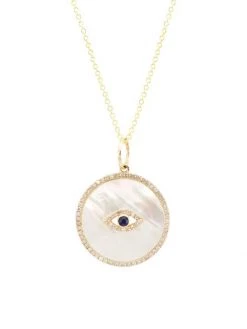 Nina Gilin 14K Yellow Gold & Multi-Gemstone Evil-Eye Pendant Necklace