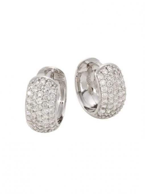 Nina Gilin 14K White Gold & Diamond Huggie Hoop Earrings -Deals Apparis Store unnamed file 187