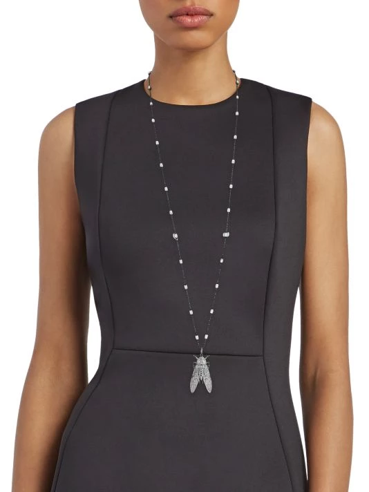 Nina Gilin Diamond Bee Pendant Station Necklace 4 Nina Gilin Diamond Bee Pendant Station Necklace - Image 2