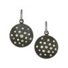 Nina Gilin Black Rhodium-Plated Silver & Diamond Disc Drop Earrings -Deals Apparis Store unnamed file 216