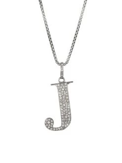 Nina Gilin Silvertone & Natural Champagne Diamond Initial Pendant Necklace Initial N -Deals Apparis Store unnamed file 227
