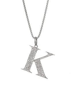 Nina Gilin Silvertone & Natural Champagne Diamond Initial Pendant Necklace Initial N -Deals Apparis Store unnamed file 236