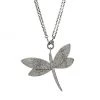 Nina Gilin Black Rhodium-Plated Silver & Diamond Pavé Dragonfly Pendant Necklace