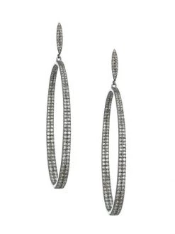Nina Gilin Pavé Diamond Hoop Earrings