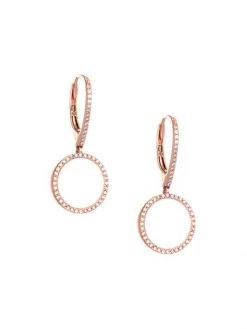 Nina Gilin 14K Rose Gold & Diamond Hoop Earrings