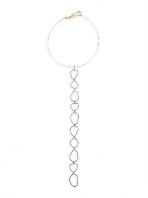 Nina Gilin Black Rhodium-Plated & Diamond Pavé Long Chain Pendant Choker Necklace -Deals Apparis Store unnamed file 275