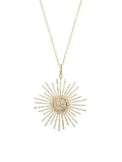 Nina Gilin 14K Yellow Gold & Diamond Pavé Sun Pendant Necklace