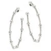 Nina Gilin Black Rhodium-Plated & Diamond Beaded Hoop Earrings