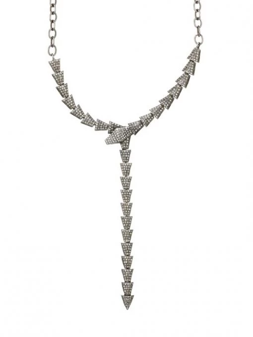 Nina Gilin Black Rhodium-Plated & Diamond Y-Necklace -Deals Apparis Store unnamed file 304