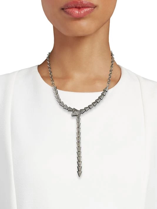 Nina Gilin Black Rhodium-Plated & Diamond Y-Necklace 4 Nina Gilin Black Rhodium-Plated & Diamond Y-Necklace - Image 2