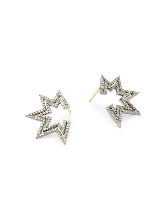Nina Gilin Black Rhodium-Plated & Diamond Star Earrings 3 Nina Gilin Black Rhodium-Plated & Diamond Star Earrings