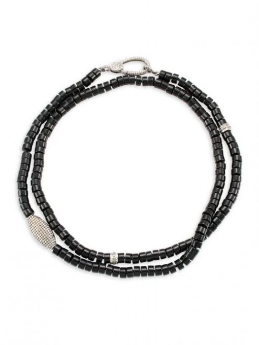 Nina Gilin Black Onyx & Diamond Pav&eacute; Long Beaded Necklace -Deals Apparis Store unnamed file 318