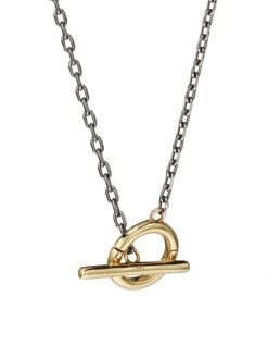 Nina Gilin 14K Yellow Gold & Black Rhodium-Plated Silver Toggle Necklace