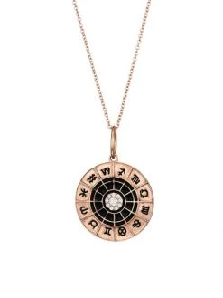 Nina Gilin 14K Rose Gold & Diamond Zodiac Wheel Pendant Necklace