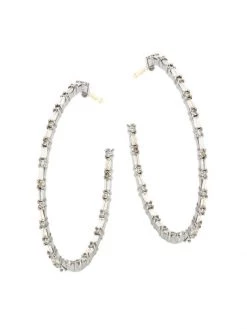 Nina Gilin Black Rhodium-Plated & Diamond Inside-Outside Hoop Earrings