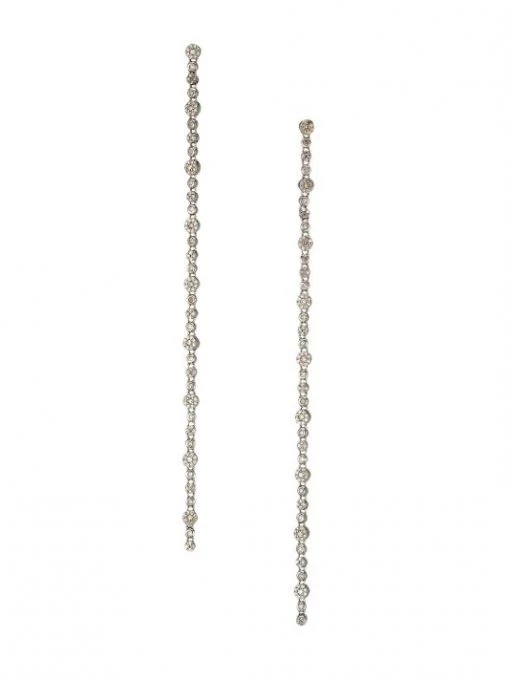 Nina Gilin Black Rhodium-Plated & Diamond Linear Earrings -Deals Apparis Store unnamed file 342