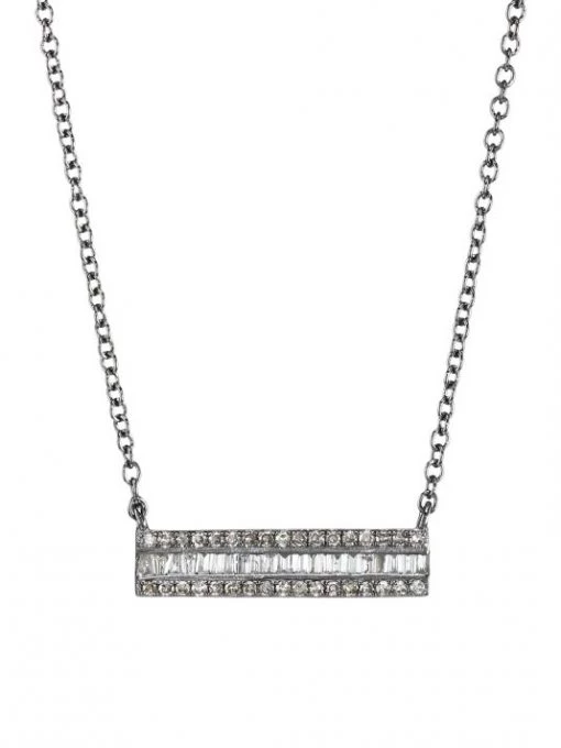 Nina Gilin Black Rhodium-Plated & Diamond Horizontal Bar Pendant Necklace -Deals Apparis Store unnamed file 352