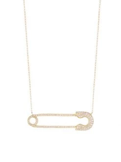Nina Gilin 14K Yellow Gold & Diamond Safety Pin Pendant Necklace