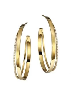 Nina Gilin 14K Yellow Gold & Diamond Double-Hoop Earrings