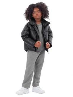 Apparis Little Girl's & Girl's Jemma Vegan Leather Puffer Jacket For Kids -Deals Apparis Store unnamed file 398