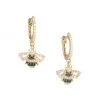 Nina Gilin 14K Yellow Gold & Diamond Bee Charm Huggie Hoop Earrings