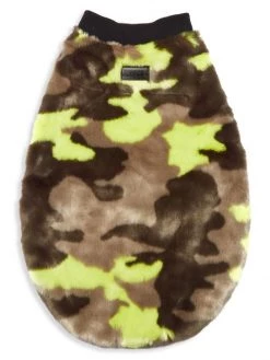 Apparis Lucky Jahaira Camo Faux Fur Dog Jacket