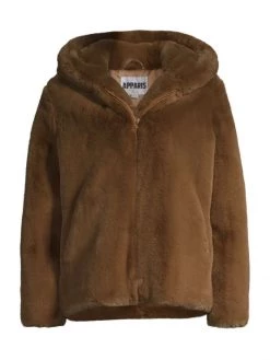 Apparis Chelsea Cropped Faux Fur Jacket