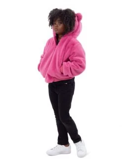 Apparis Little Girl's & Girl's Lily Pluche Faux Fur Jacket For Kids Black -Deals Apparis Store unnamed file 678