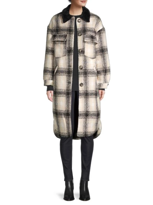 Apparis James Plaid Faux Fur Collar Coat 3 Apparis James Plaid Faux Fur Collar Coat - Image 2