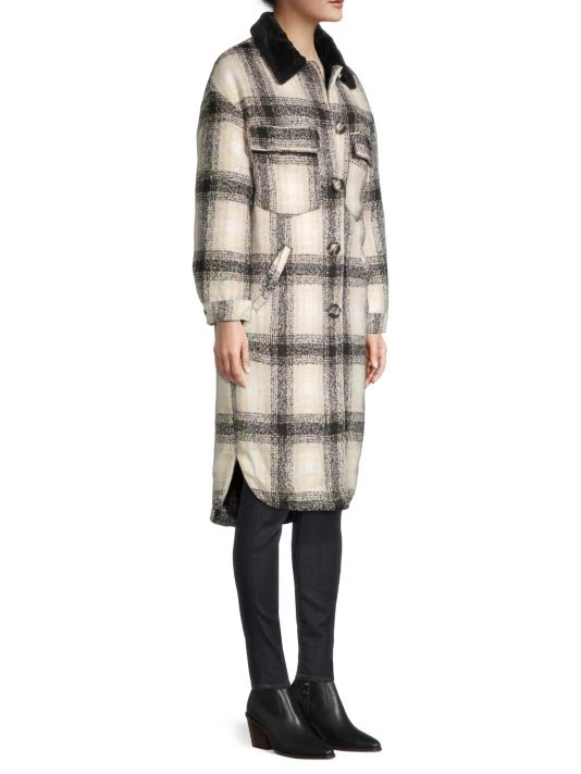 Apparis James Plaid Faux Fur Collar Coat 5 Apparis James Plaid Faux Fur Collar Coat - Image 4