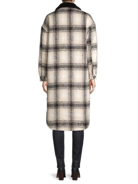 Apparis James Plaid Faux Fur Collar Coat 6 Apparis James Plaid Faux Fur Collar Coat - Image 5