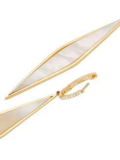 Nina Gilin 14K Yellow Gold, Mother-Of-Pearl, & Diamond Drop Earrings -Deals Apparis Store unnamed file 71
