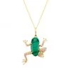 Nina Gilin 14K Yellow Gold, Malachite, & Diamond Frog Pendant Necklace -Deals Apparis Store unnamed file 73