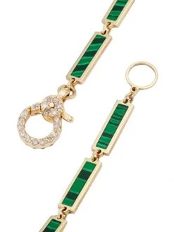 Nina Gilin 14K Yellow Gold, Malachite, & Diamond Four-Leaf-Clover Pendant Necklace -Deals Apparis Store unnamed file 79